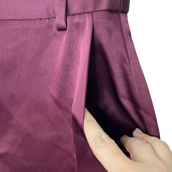 Babaton Satin Cargo Pants Women’s Size 00 Burgundy Utility Trousers Y2K - Picture 9 of 14